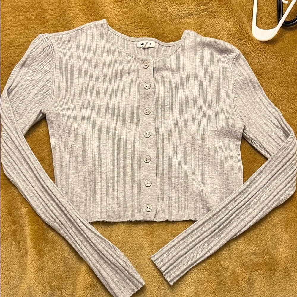 Garage | Women’s Size XS Gray Ribbed Button-Up Cardigan